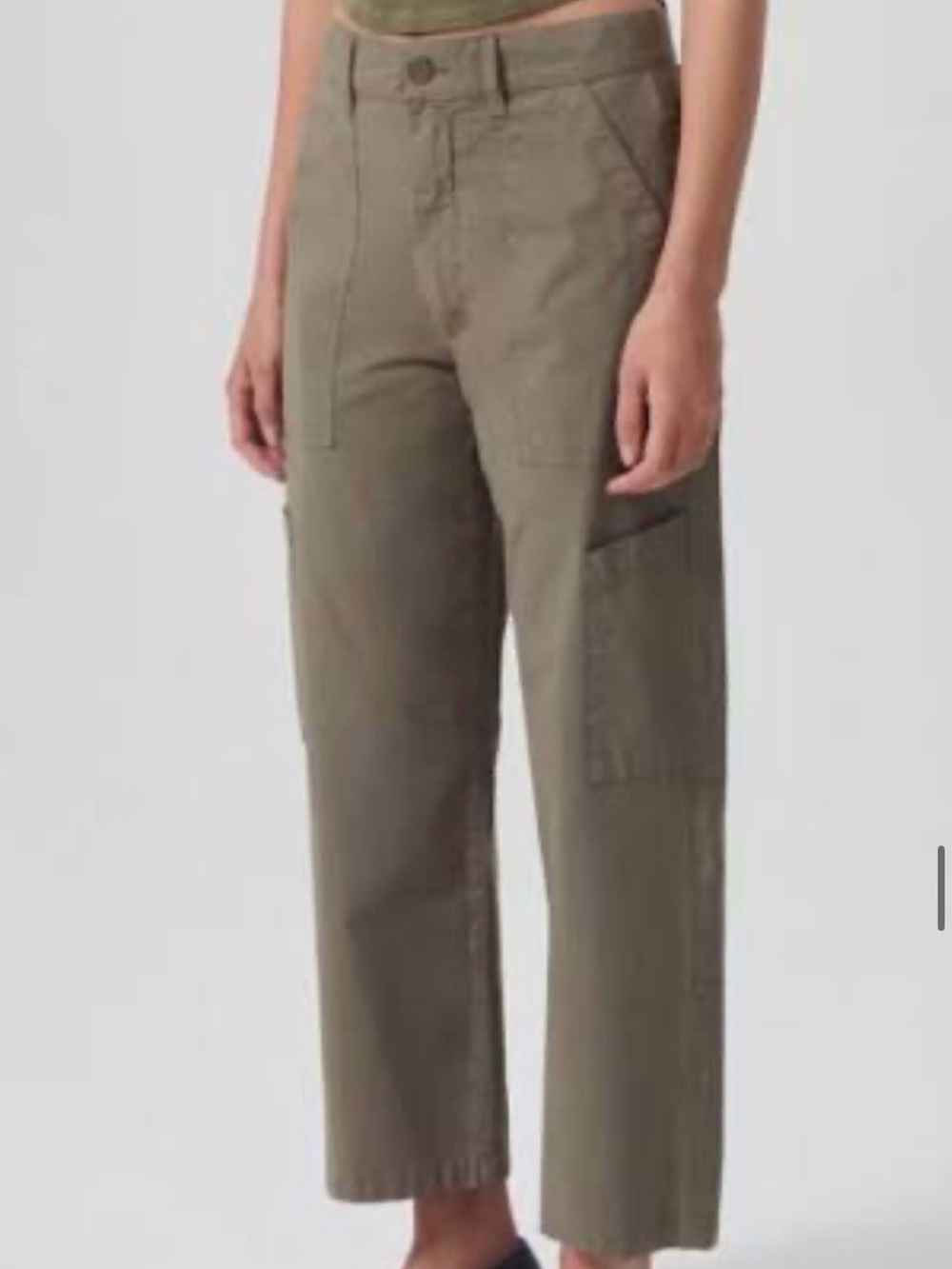 Agolde Ankle Utility Pants in Olive/Taupe